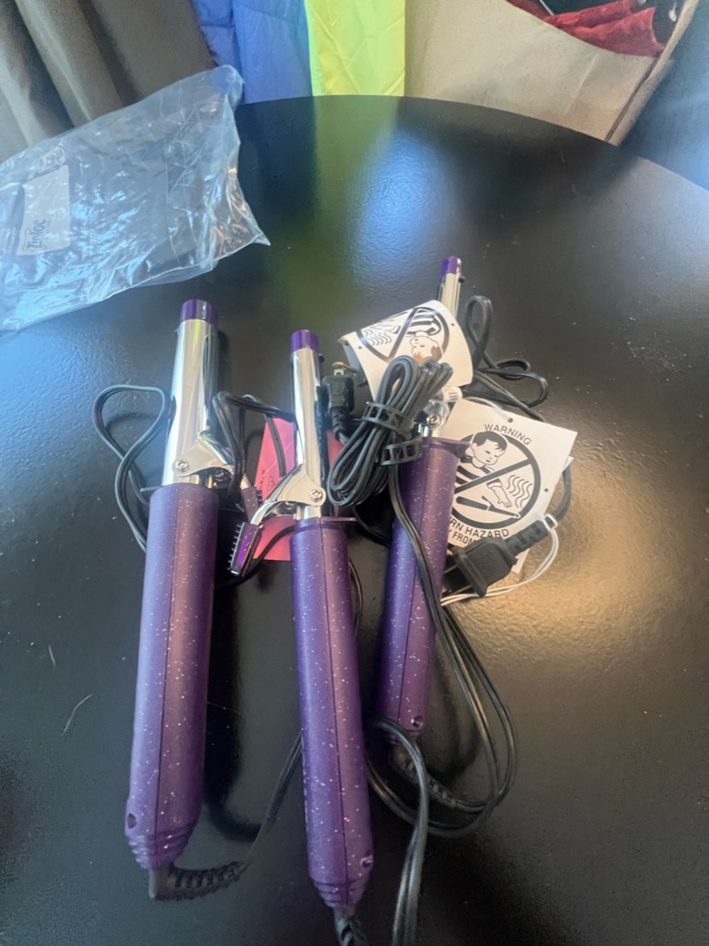 Purple Curling Iron - 3 Pack Professional Styling Wands